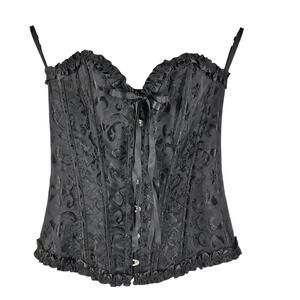 BLACK WOMEN'S CORSET – 90% POLYESTER, 10% SPANDEX SIZE MEDIUM – EDC RAVE READY